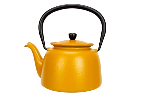 Cosy & Trendy 6659702 Théière en fonte "Jane"0,92l-Moutarde-Tous feux dont induction