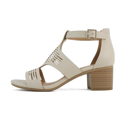 Image of Soda inchNorway inch ~ Women Open Toe Closed Back Counter Cutout Upper Low Block Heel Sandal with Adjustable Ankle Strap