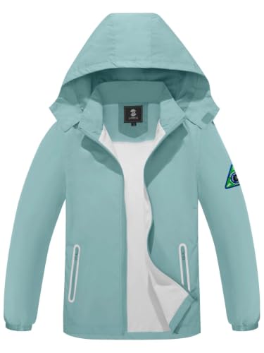 Image of SaphiRose Kids Waterproof Rain Jacket Mesh Lined with Removable Hood