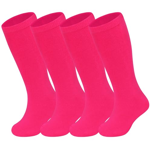 Image of Olreco 4 Pack Kids Soccer Socks Toddler Baseball Socks Youth Boys Football Sock Boys Girls Softball Sock Athletic Accessories