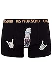 Hangowear Herren Boxershorts Bayrische Weißwurst 'ois is wuaschd' schwarz, SCHWARZ, L