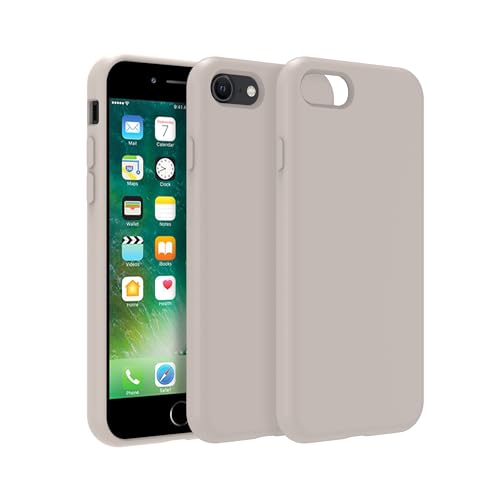 Image of iPhone SE /8 /7 Case Silicone,Soft Microfiber Lining(Rock ash)