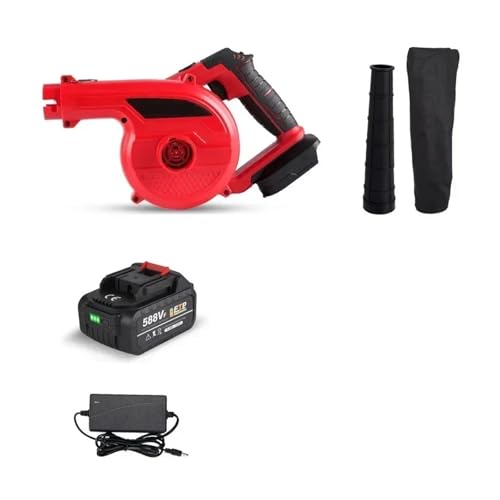 Aspirador Jardín Soplador De Aire Eléctrico Inalámbrico 2 En 1, 3500W, 3 Velocidades, Rotación 180°, Hojas Succión For Batería 18V Mantenimiento Jardín Potente Esfuerzo(1 Battery)