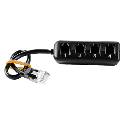 Ausi Ethernet RJ45-zu-RJ11-Konverter, 1 Stecker auf 4 Buchsen, für Netzwerkanschluss zum Telefonanschlussdienst