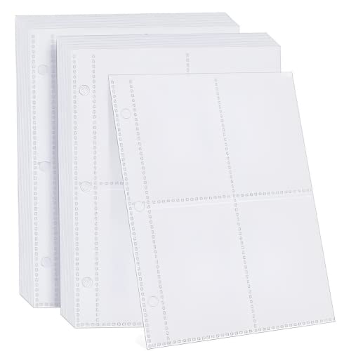 Fundas para Cartas Coleccionables, 50 Páginas, 400 Bolsillos para Cartas Coleccionables, Hojas de recambio para Álbum o Carpetas de Anillas A5