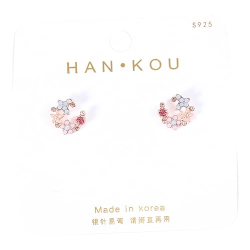 BESTYASH 1 Par pendientes de flores aretes con motivo de flores aretes de flores pendientes de aretes colgantes circulares pendientes redondos colgante de oreja joyería del oído rosa