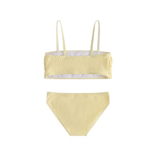 Image of LIZENS Girls Two Piece Striped Bikini Set Swimwear Flounce Ruffle Trim 2-12Years Beach Bathing Swimsuit