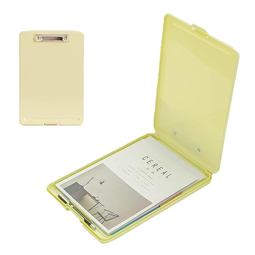 KJOET クリップボード A 4 ファイルボックス 2つ折り おしゃれ フォルダ ファイルボード バインダー クリップファイル 防水 書類ホルダー 事務用品 書きやすさ 持ち運び 資料ケース 業務用 工地現場用 (ライトブルー, 幅24*高35*厚さ3.