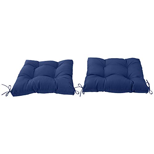 Image of QILLOWAY Indoor /Outdoor Square Seat Patio Cushion -Set of 2,19-Inches(Navy)