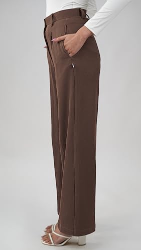 Image of GRECIILOOKS Trousers for Woman | Womens High Rise High Waist Flared Korean Style | Formal Pant for Women Office Wear| Track Pants for Womans Elegant for College & Events (Available in Plus Size)