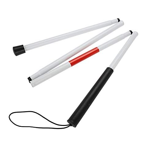 Nikou Blind Collapsible Folding Walking Stick Cane, Red White Walking Cane Long Stick Foldable Mobility Collapsible Walking Stick Reflective Cane For The Blind And Vision Impaired Cover