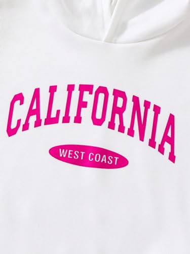 SOLY HUX Moletom feminino com capuz e ombro caído e estampa de letras e calça de moletom jogger, rou