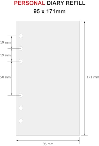 newestor 2026 Wochenplaner Einlage Personal, 1 Woche auf 2 Seiten, Kompatibel mit Filofax Personal Organiser, 9,5x17,1cm