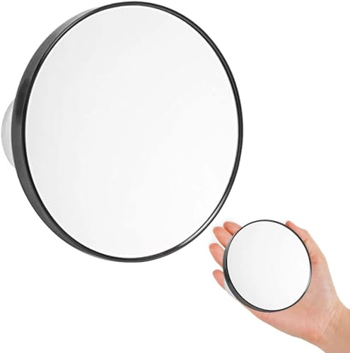 Espejo De Maquillaje,Espejo Aumento,10X Espejo De Aumento con Ventosas,Espejo De Viaje con Aumento,con Ventosa para Baño,para La Aplicación De Maquillaje, Sweezing Y Eliminación De Cabezas Negras