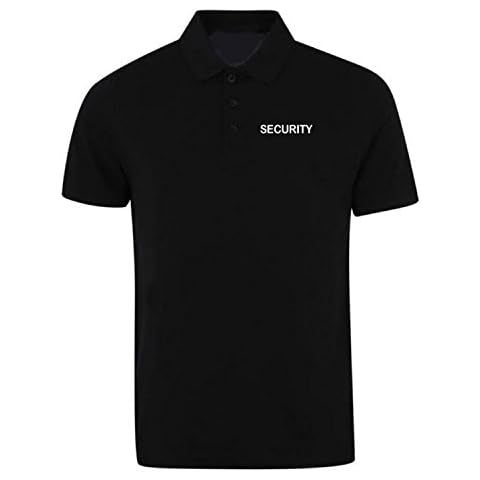 Personalised Unisex Security Polo Shirt (M to FIT 40, Black) Cover