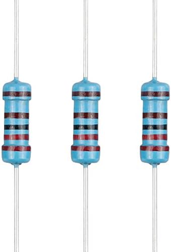 100pcs 2.2K ohm Resistor 1/2w (0.5Watt) ±1% Tolerance Metal Film Fixed Resistor, Multiple Values of Resistance Optional