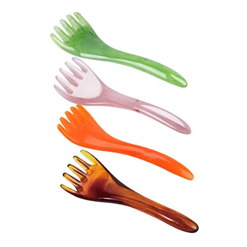 VALICLUD 4 Piezas peine de masaje masajeador masaje para la cabeza masaje de cuero cabelludo herramienta de masaje de cabeza peines de masaje peine para masajear resina Color Aleatorio
