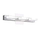 mirrea 18in Modern LED Vanity Light in 3 Lights Stainless Steel and Acrylic 16w Cold White 5000K