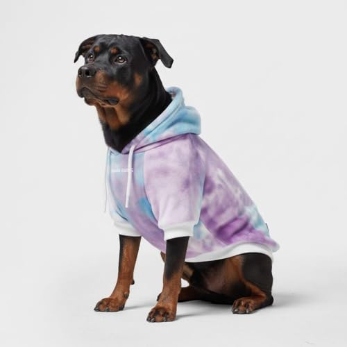 Image of Spark Paws Dog Hoodie - Premium Dog Sweater for Small, Medium, and Large Dogs | Warm Outfits for French Bulldogs, Pitbull, Puppy, Winter Jacket Alternative - 90s Retro Sky Dye - 5XL
