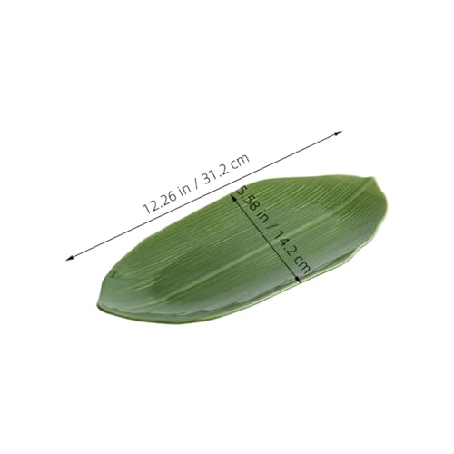 Plato japonés cerámico en forma de hoja para sushi miniatura 7