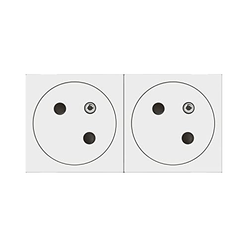 Prise double murale avec terre Legrand Mosaic Surface Link 45° 2P+T - 2