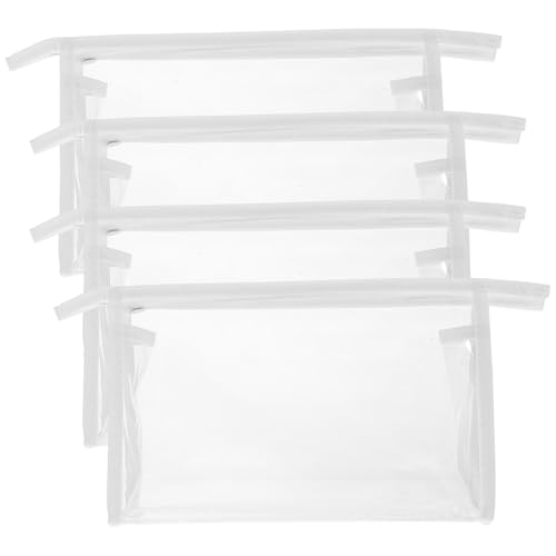 TOVINANNA Bolsa Organizadora para Maquillaje 4 Piezas Transparente 27X5X0.4 Pulgadas PVC Cremallera para Viaje y Camping Portátil y Multifuncional