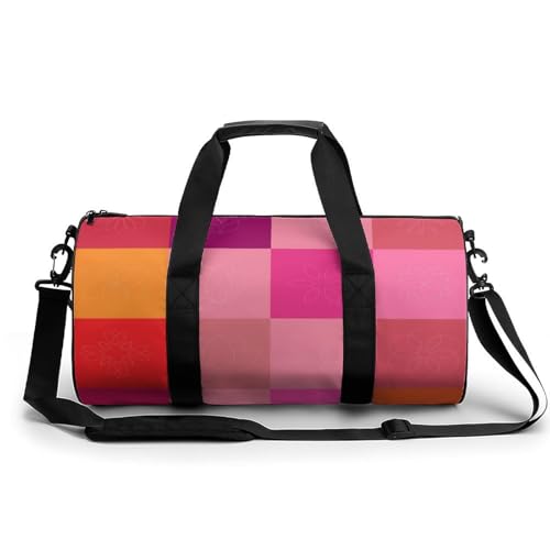 Sac de sport gym et voyage carré multicolore format duffel bag 45x23x23cm