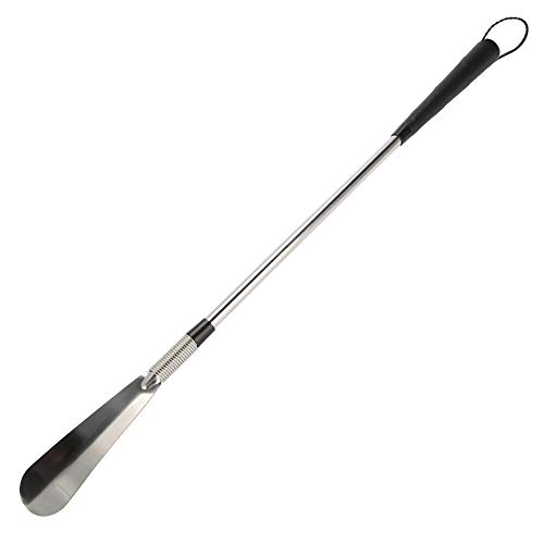 Shoe Horn, Portable Long Shoe Horn Stainless Steel Spring Handled Accessories Metal Chrome Plated with Shoehorn Boots Solid Shoes shoe horn long handle for seniors Men Women Kids 60CM