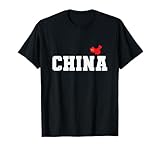 China con bandera en contorno Camiseta