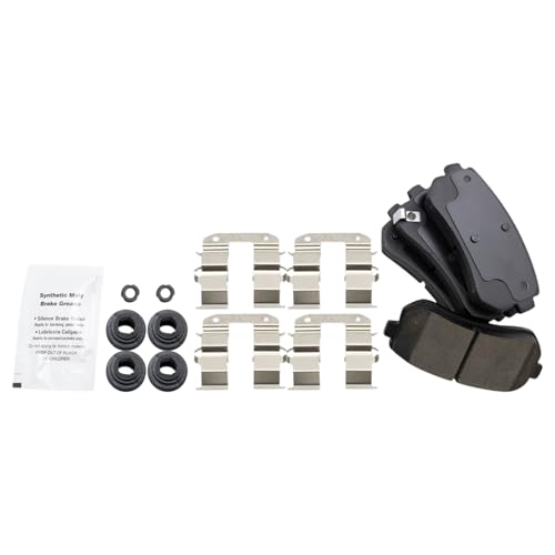 Image of TRQ Rear Brake Pad and Rotor Set Ceramic Solid Rotors