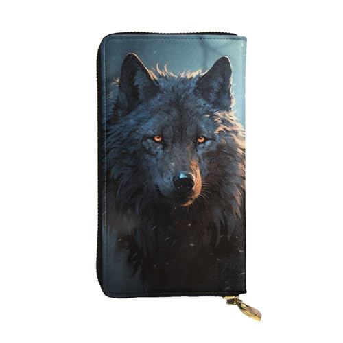 Porte-cartes de crédit zippé idéal pour voyager léger avec son style Fantasy Wolf