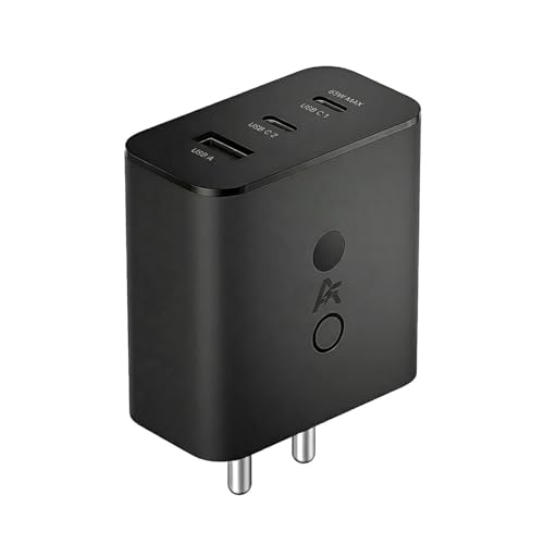 Image of 65W GaN 3-Port Fast Charger (2 USB Type-C & 1 USB-A) Multiport Charging Adapter Compatible with CMF Phone /Nothing Phone 4a /4a pro /3 /3A /2 /2A /2A Plus /1 /Samsung,iPhone,MacBook,Other Type C