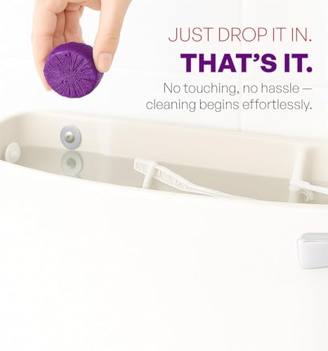 Image of Kitchen Lavender Toilet Cleaner Blocks Pack of 50 | Drop-In Toilet Tank Tablets | Purple Water Effect, Fights Stains, Whitens Bowl | Long Lasting Cleaning Action (Pack of 50)