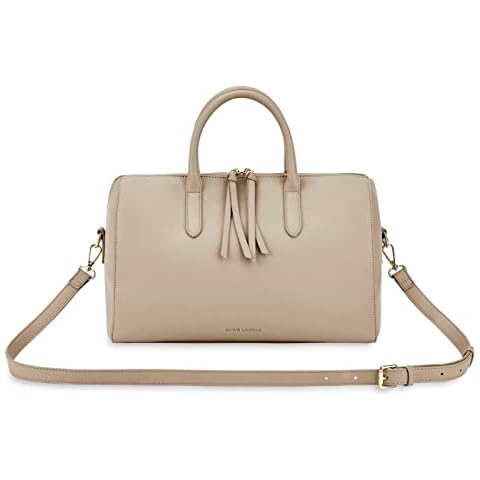 KATIE LOXTON Isla Womens Medium Vegan Leather Adjustable Strap Crossbody Top Handle Handbag Purse Taupe Cover