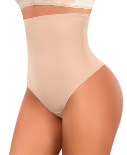 Ganado Tummy Control Thong Shapewear for Women High Waisted Shaping Underwear Thong Panties Body Shaper Panty Girdle