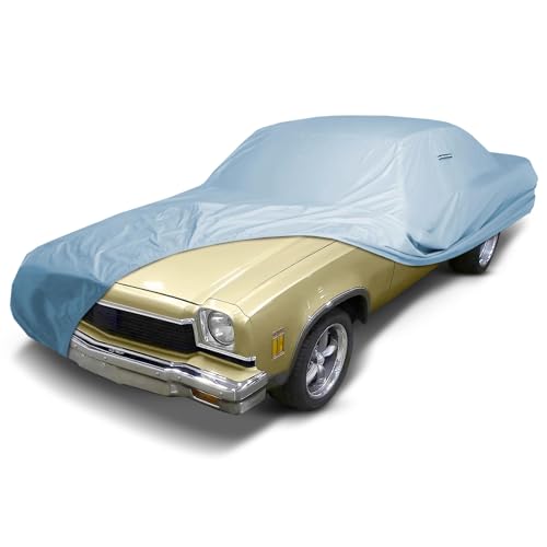 Image of iCarCover Premium Car Cover for 1973-1977 Chevy Chevelle 2-Door, 4-Door Heavy Duty Waterproof All Weather Automobiles Custom Fit Indoor Outdoor UV Snow Protection Covers with Straps and Bag