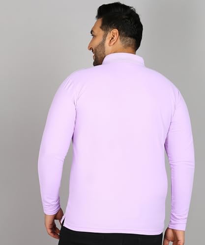 Image of INKKR Plus Size Men's Solid Polo Neck Full Sleeve T-Shirts
