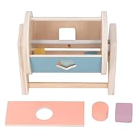 Aramox Wooden Shape Sorting Toy Educational Color Shape Matching Game for Toddler Sorting Toys, Compact Size Wooden Match Roll Sorter for Kids 18 Months and Above