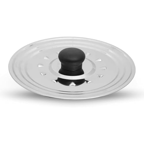 PARENCE.- Coperchio universale in acciaio inox 26-28 cm - Coperchio per pentole e padelle con manico ergonomico e fori di ventilazione - Resistente e facile da pulire