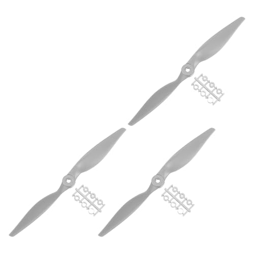 MECCANIXITY 3Pcs 13x6.5 Inch Propeller RC Propellers 2-Vane Blades Props Gray with Adapter Rings for RC Airplane Aircraft Prop Replacement