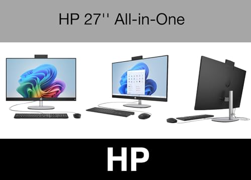 Image of HP 27 AI PC All-in-One 27 inch Touchscreen IPS FHD Display (AMD Ryzen AI 7 350, 64GB DDR5, 1TB PCIe SSD, AMD Radeon, WiFi 6, Webcam, Bluetooth 5.4, Win 11 Pro) w /DKZ USB Port Expander