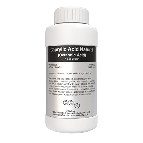 Caprylic Acid Natural (Octanoic Acid) - Food Grade | Premium Quality, 100% Pure, and Versatile for Dietary & Cosmetic Use (1000mL (32 Fl Oz))