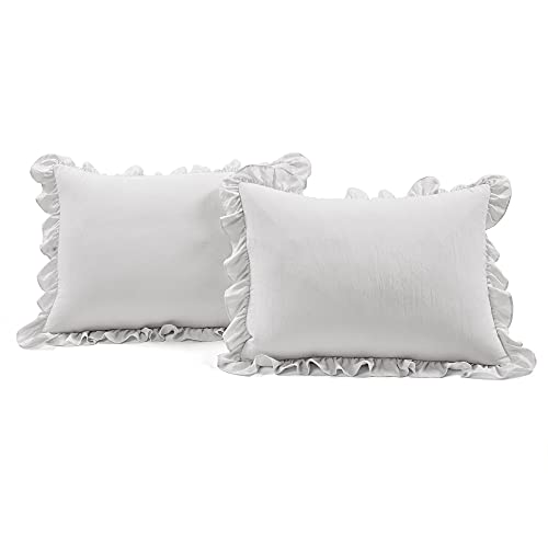 Lush Decor Reyna Ruffle Daybed 6 Piece Set 68" W x 92" L, Light Gray - Gray Bedding Set - Daybed Comforter Set - Ruffled Bedding - Coquette Decor by Lush Decor - Image 5
