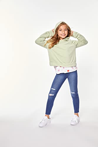 HUE Girls' Ripped Knee Denim Leggings3