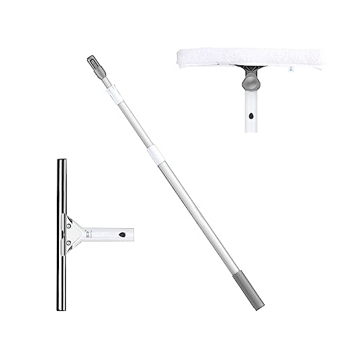 ガラス掃除プロ用ツール 5 mアルミニウム合金伸縮ポール 水切りワイパー 窓クリーナー ガラス掃除 シリカゲルスクイジー 耐摩耗で 長持ちします グラススクラバー ガラスワイパー 車 家庭キッチン お風呂 鏡 窓 グラス掃除