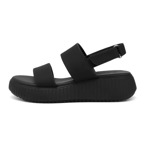 Rihero Women's Comfortable Walking Sandals Casual Summer Outdoor Open Toe Low Flatform Platform Wedge Sandals2