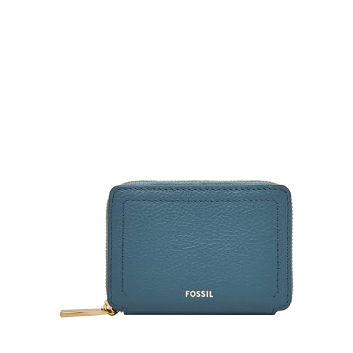 Fossil Logan Zip Card Case, Black with Keychain