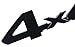 4x4 Chrome Fender Side Rear Emblem Badge with Adhesive for Truck/SUV/Pickup Rear Tailgate Tail Gate Door 4Wd (Gloss Black)