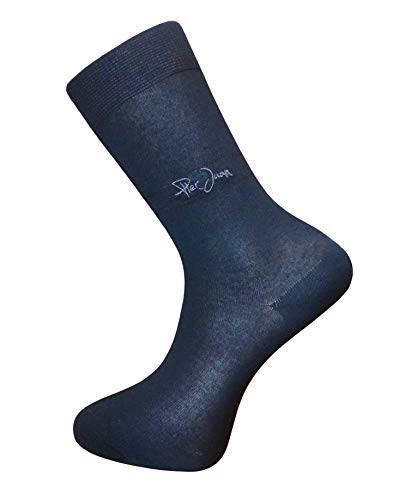 Chaussettes fines coton bleu marine lot de 12 paires tricotées confort sans couture pour homme et femme