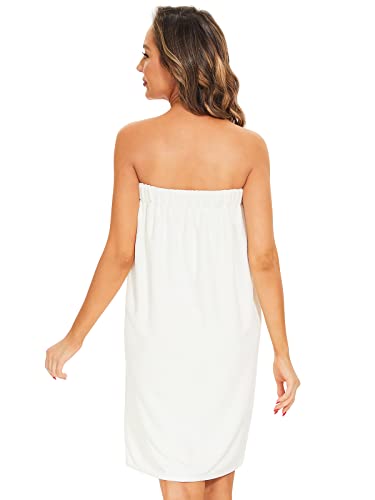 Knuffnee Women Bath Towel Robe Spa Body Wrap Shower Bathrobe Adjustable Snap Closure4